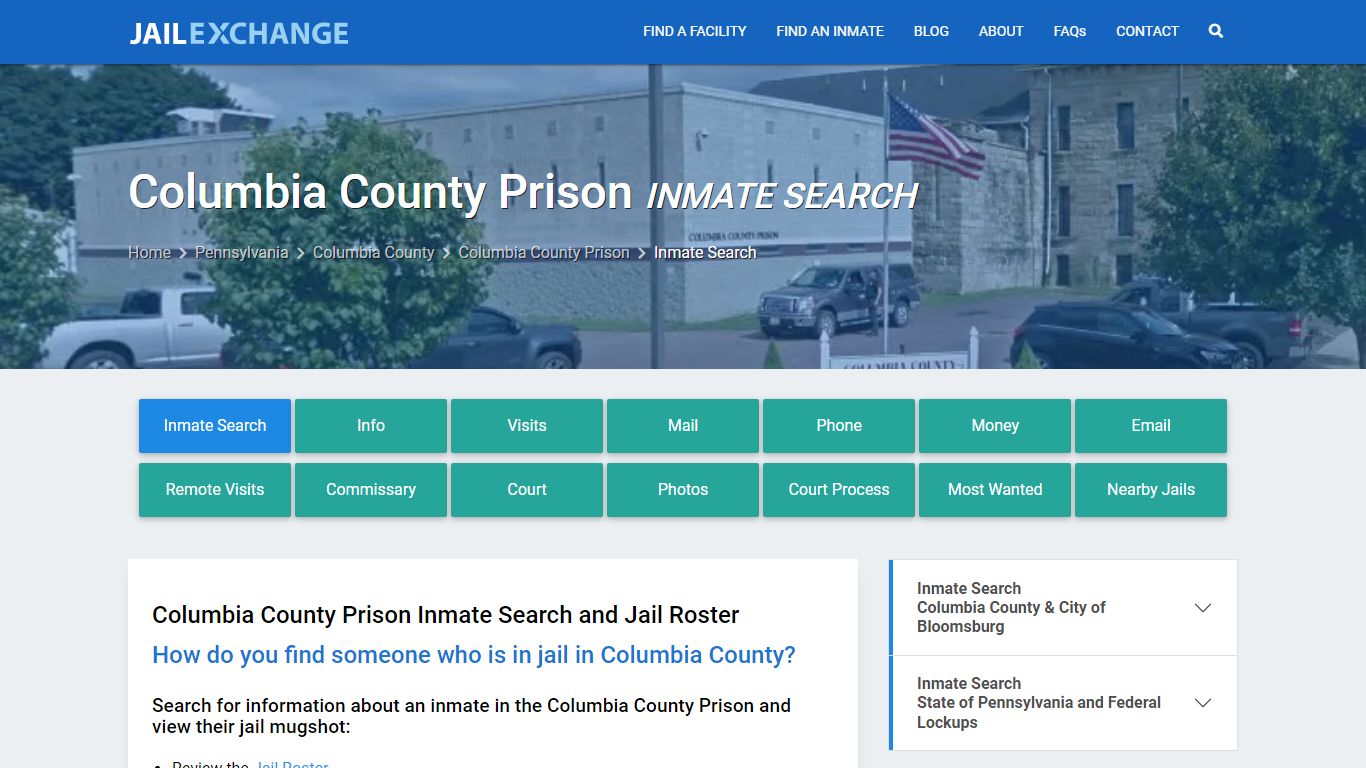 Columbia County Prison Inmate Search - Jail Exchange