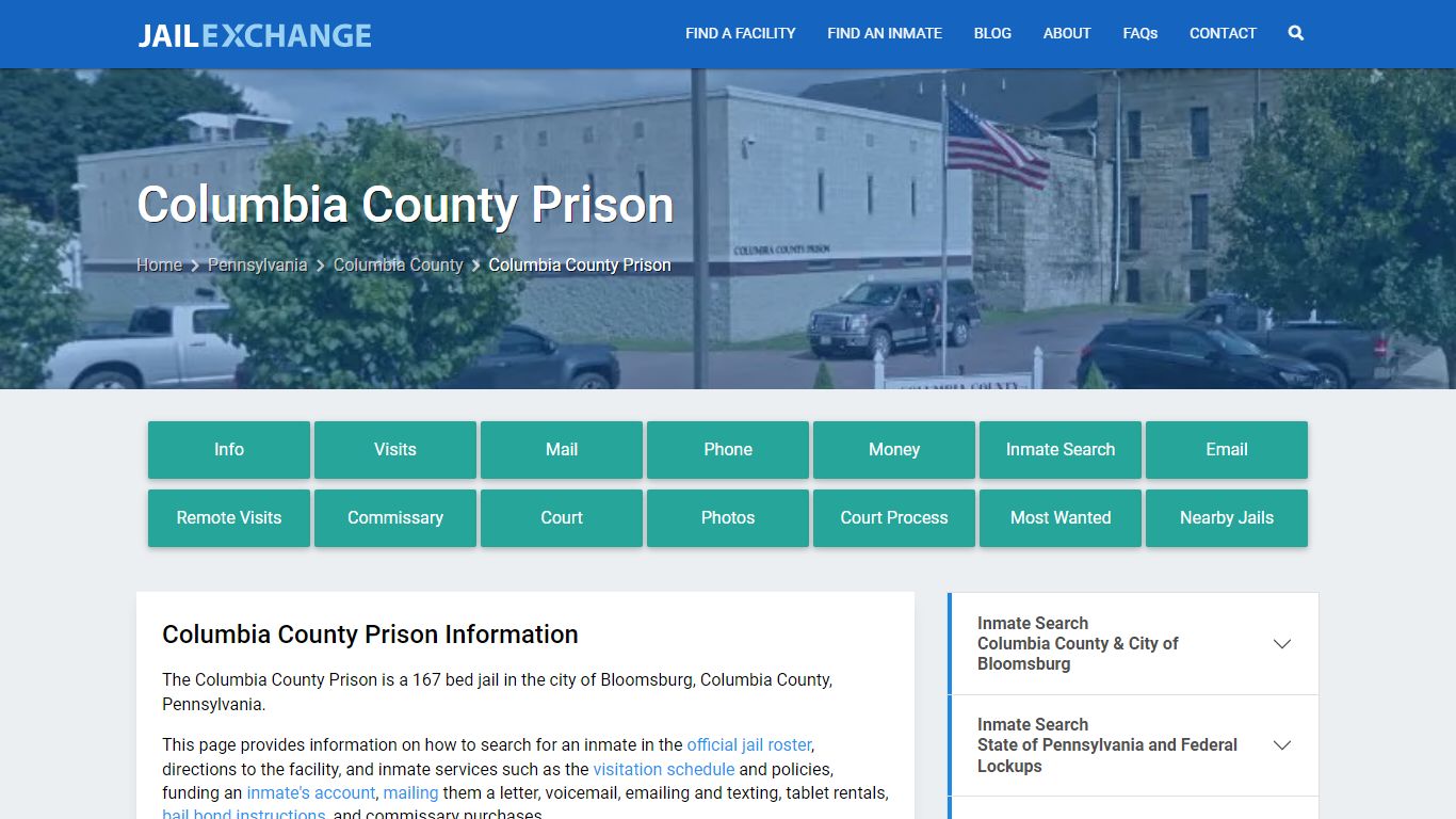 Columbia County Prison, PA Inmate Search, Information - Jail Exchange